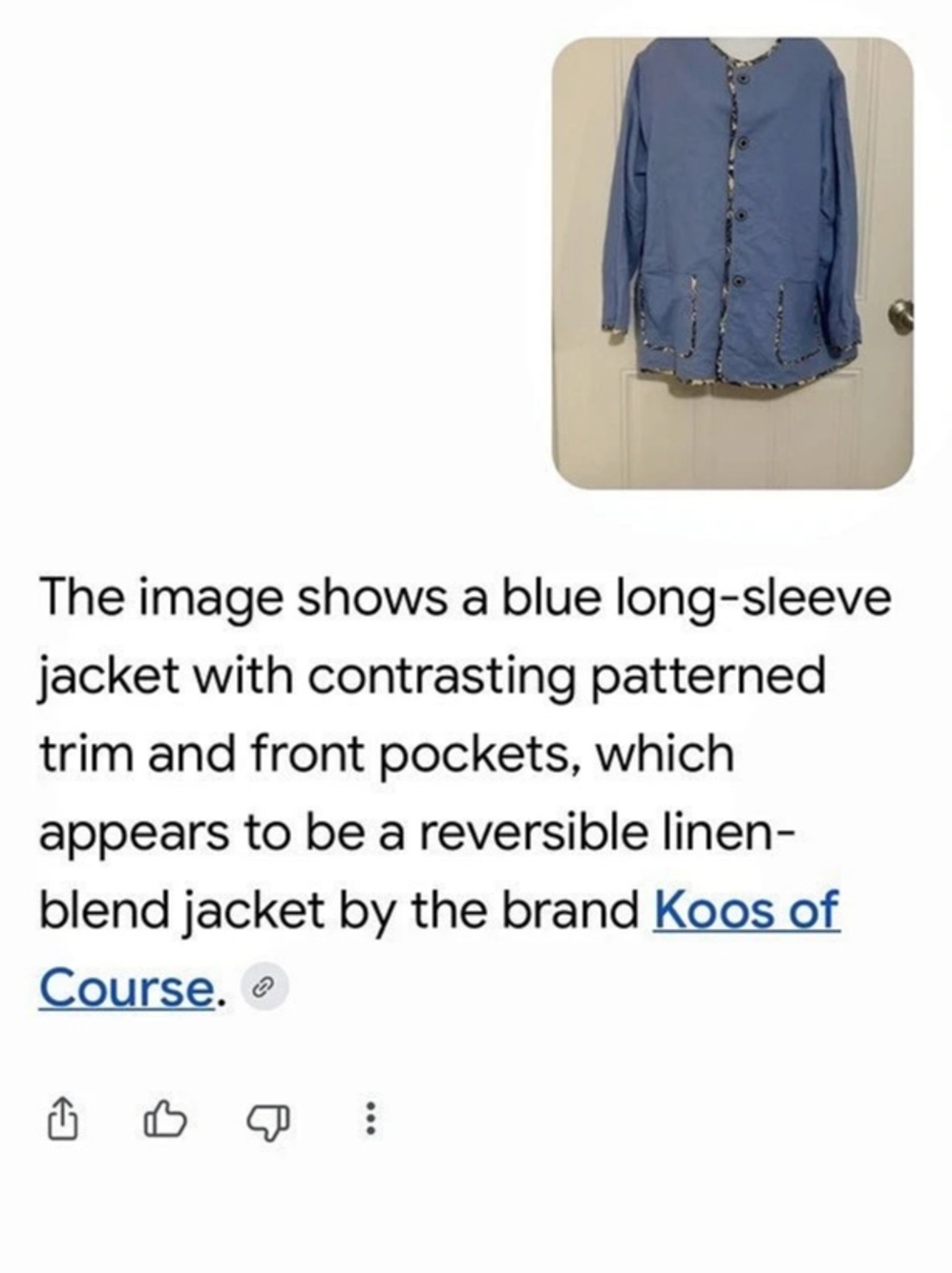 Reversible Blue & White Jacket - Picture 6 of 6